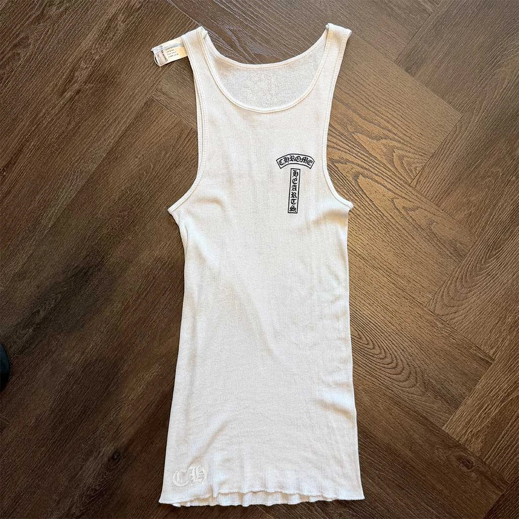 Chrome Hearts T-Bar Logo Back Cross Print Tank Top