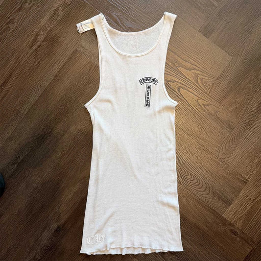 Chrome Hearts T-Bar Logo Back Cross Print Tank Top
