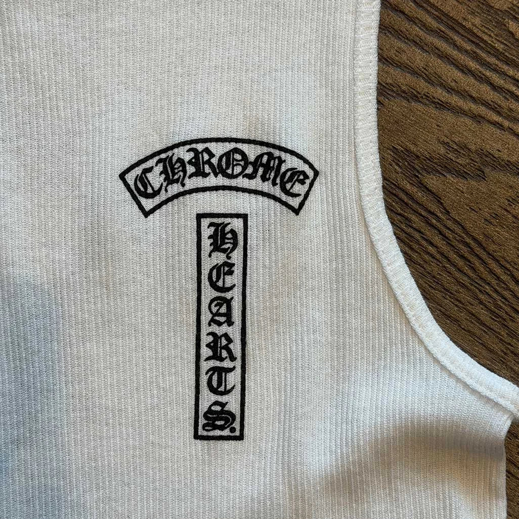 Chrome Hearts T-Bar Logo Back Cross Print Tank Top