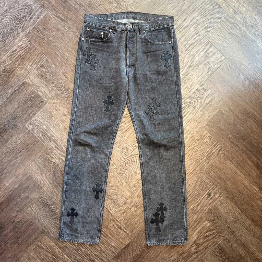 Chrome Hearts Grey Black Jeans 31