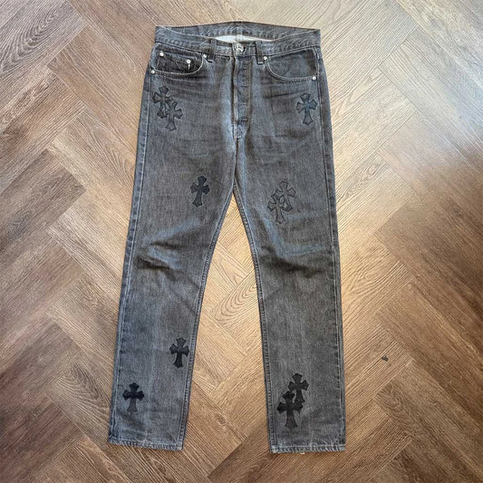Chrome Hearts Grey Black Jeans 31