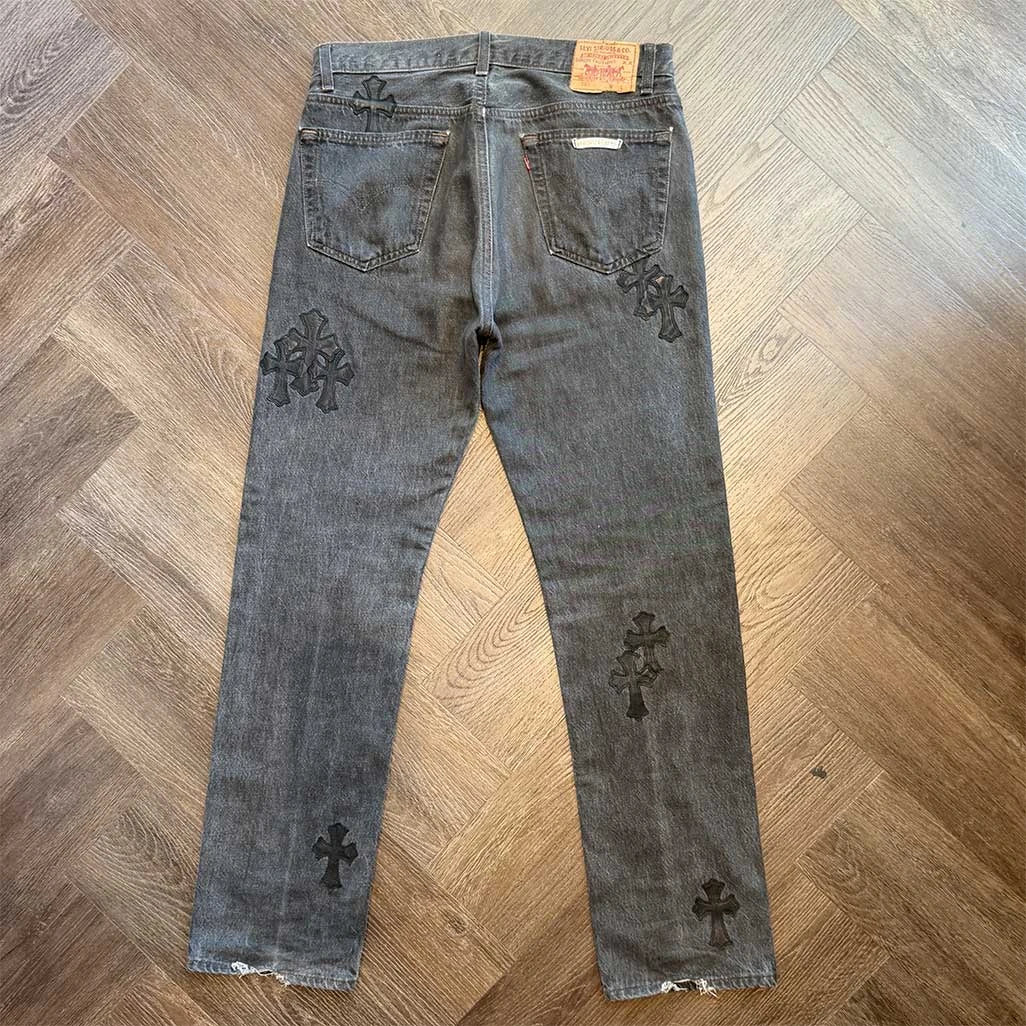Chrome Hearts Grey Black Jeans 31