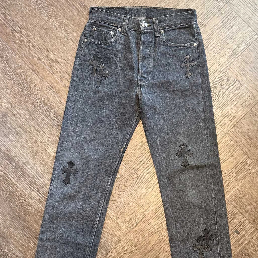 Chrome Hearts Grey Black Jeans 27