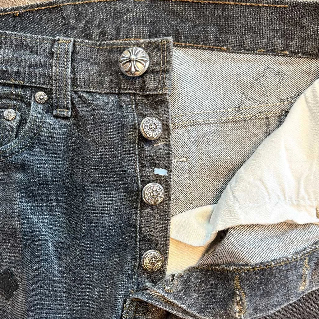 Chrome Hearts Grey Black Jeans 27