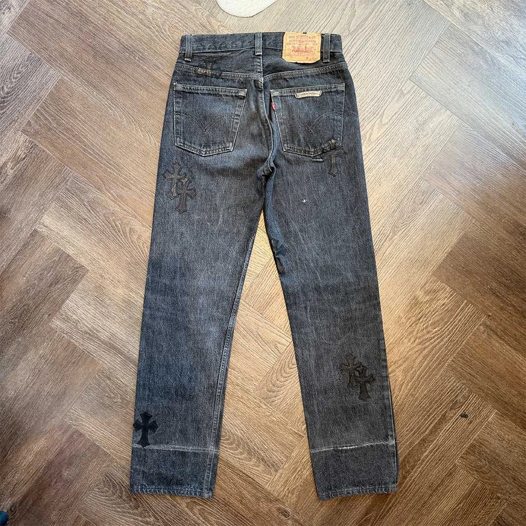 Chrome Hearts Grey Black Jeans 27