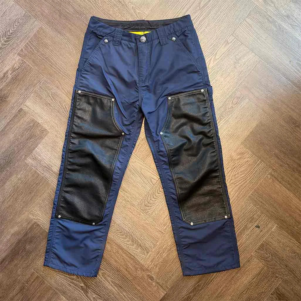 Chrome Hearts Leather Double Knee Nylon Carpenter Pants