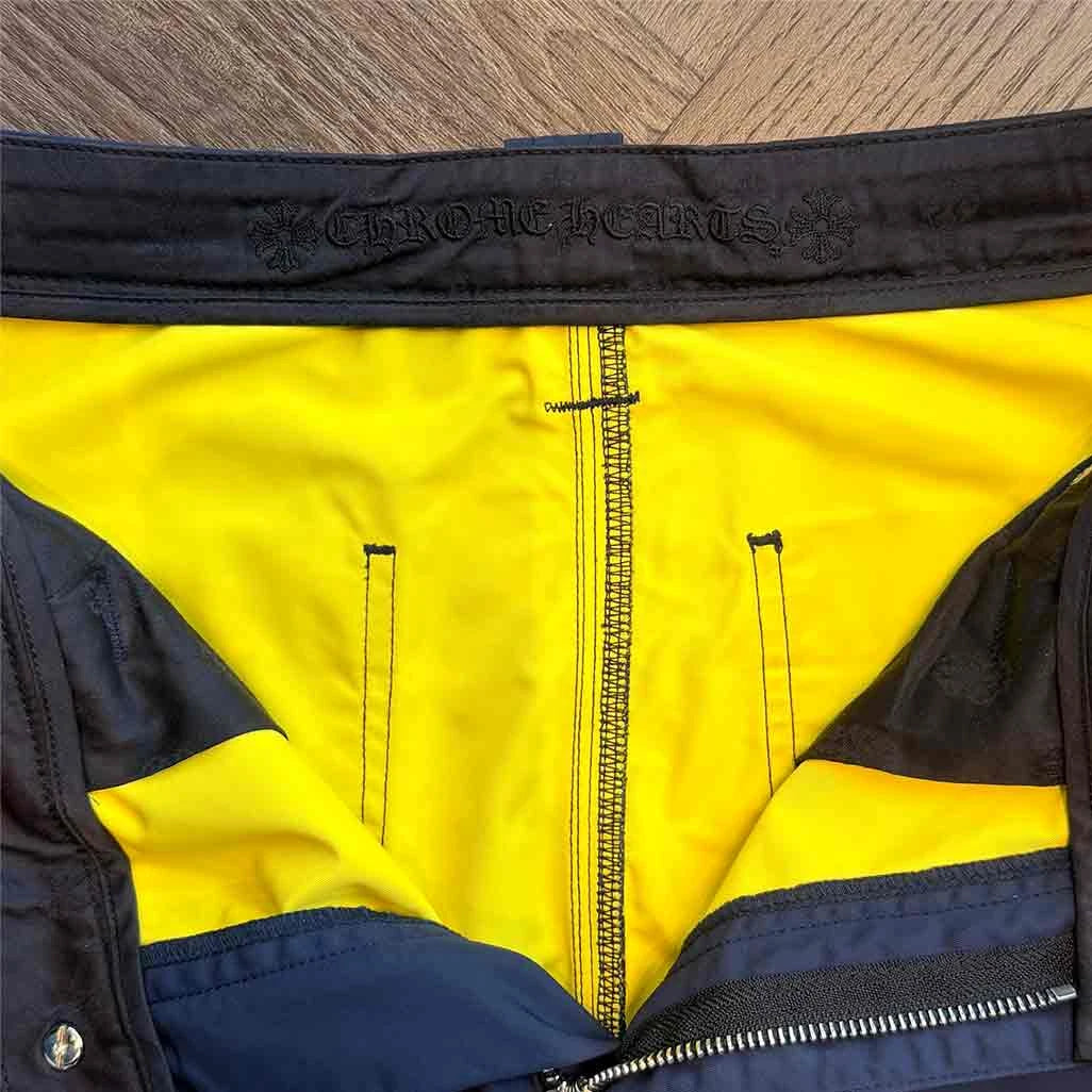 Chrome Hearts Leather Double Knee Nylon Carpenter Pants