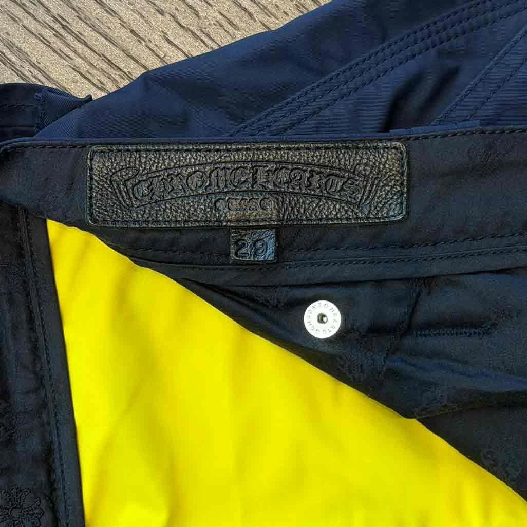 Chrome Hearts Leather Double Knee Nylon Carpenter Pants