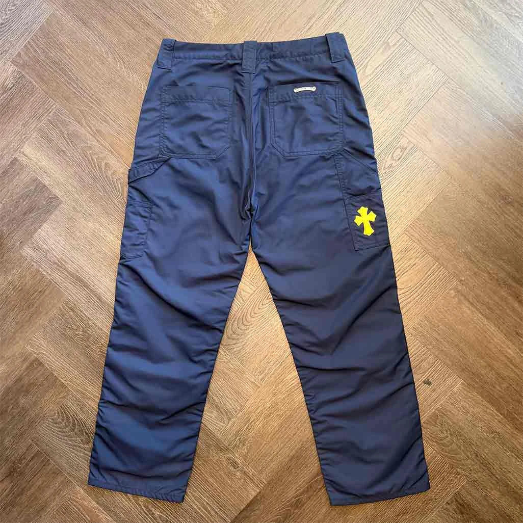 Chrome Hearts Leather Double Knee Nylon Carpenter Pants
