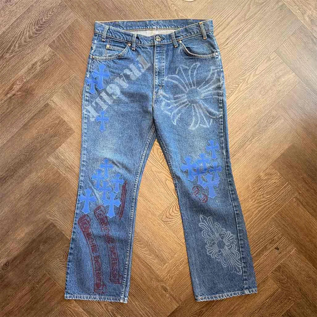 Chrome Hearts Stencil Blue Jeans
