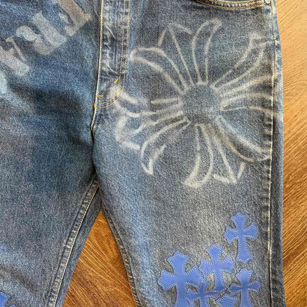 Chrome Hearts Stencil Blue Jeans