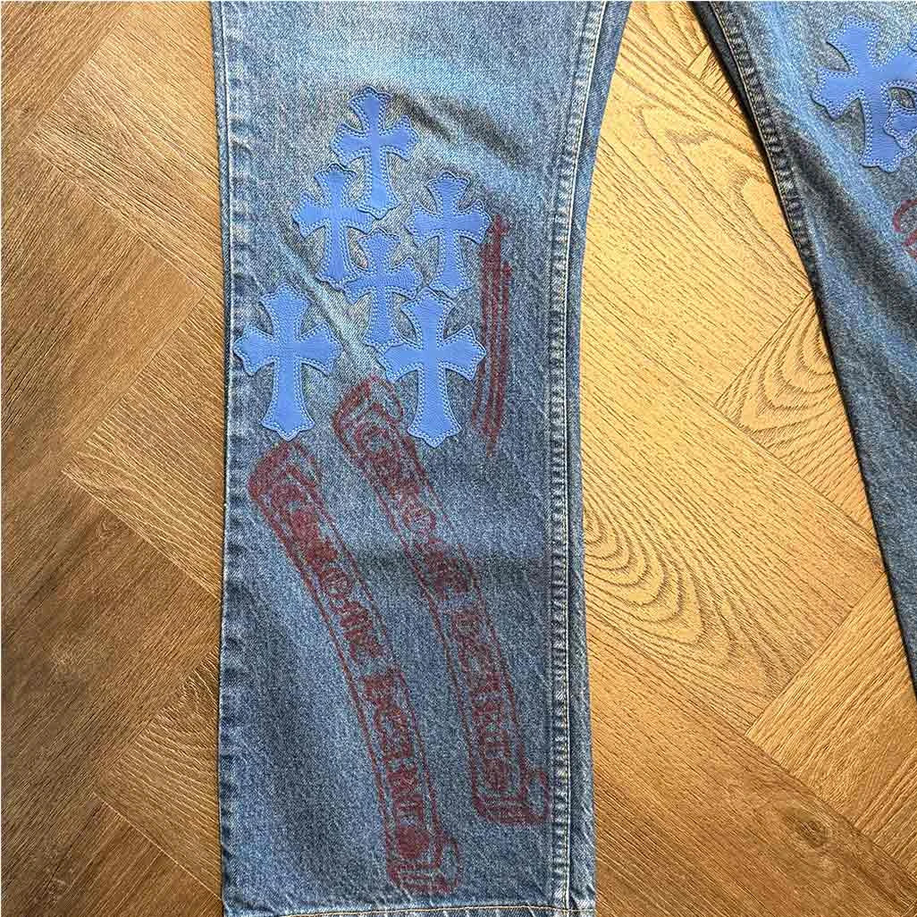 Chrome Hearts Stencil Blue Jeans