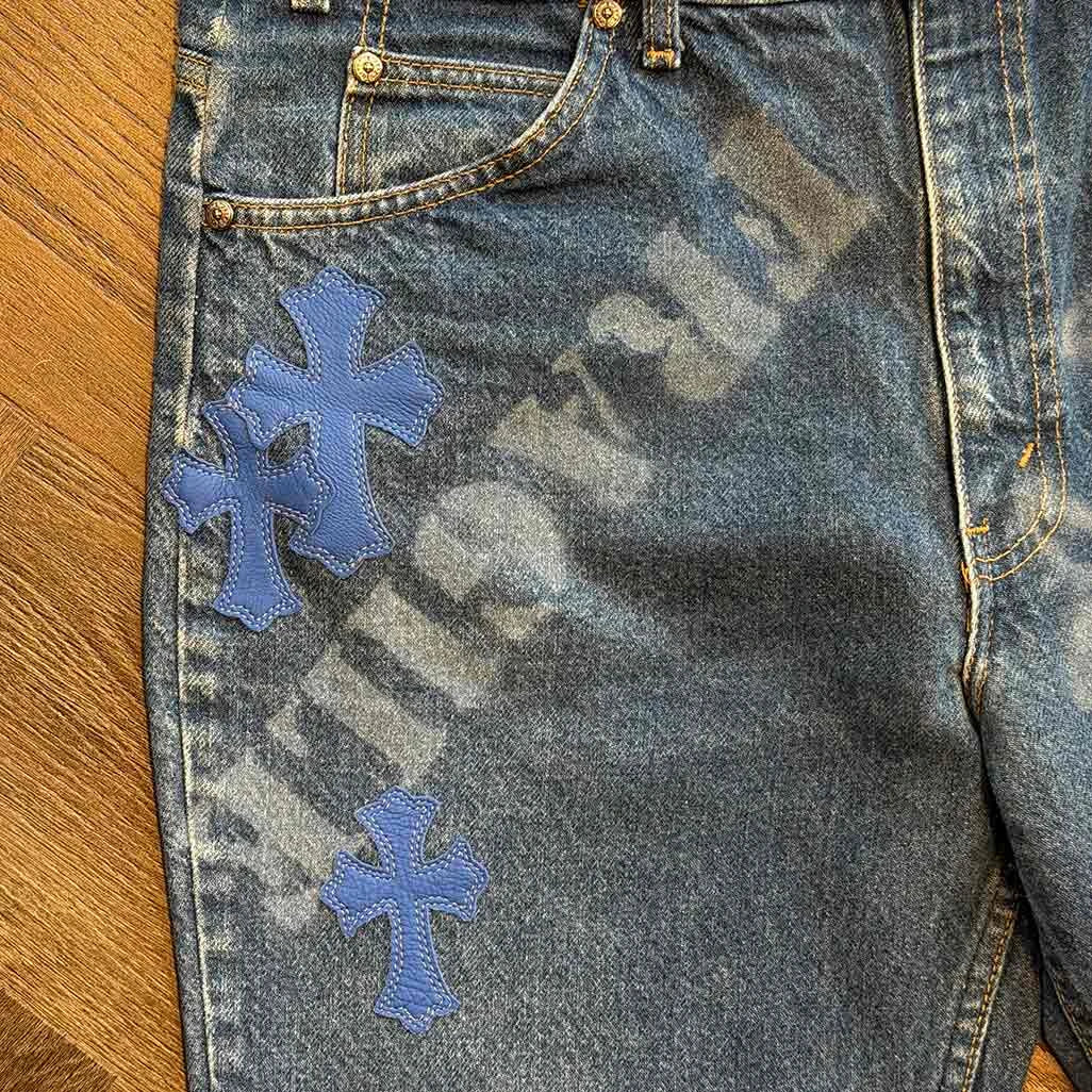 Chrome Hearts Stencil Blue Jeans