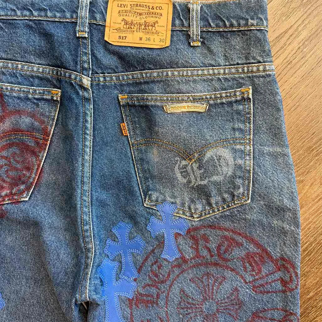 Chrome Hearts Stencil Blue Jeans