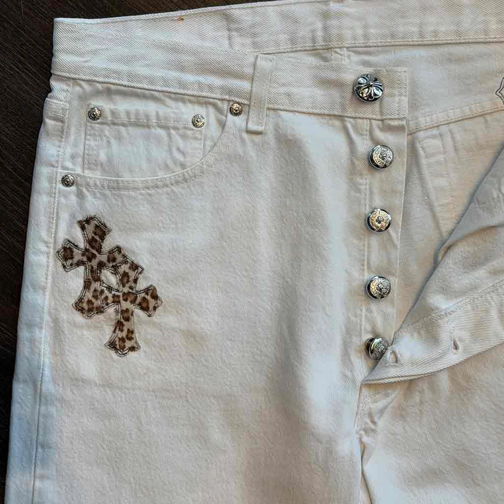 Chrome Hearts White Leopard Jeans