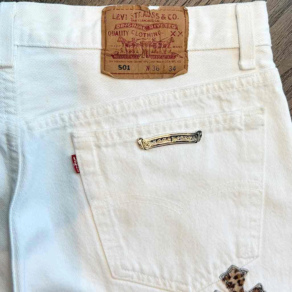 Chrome Hearts White Leopard Jeans