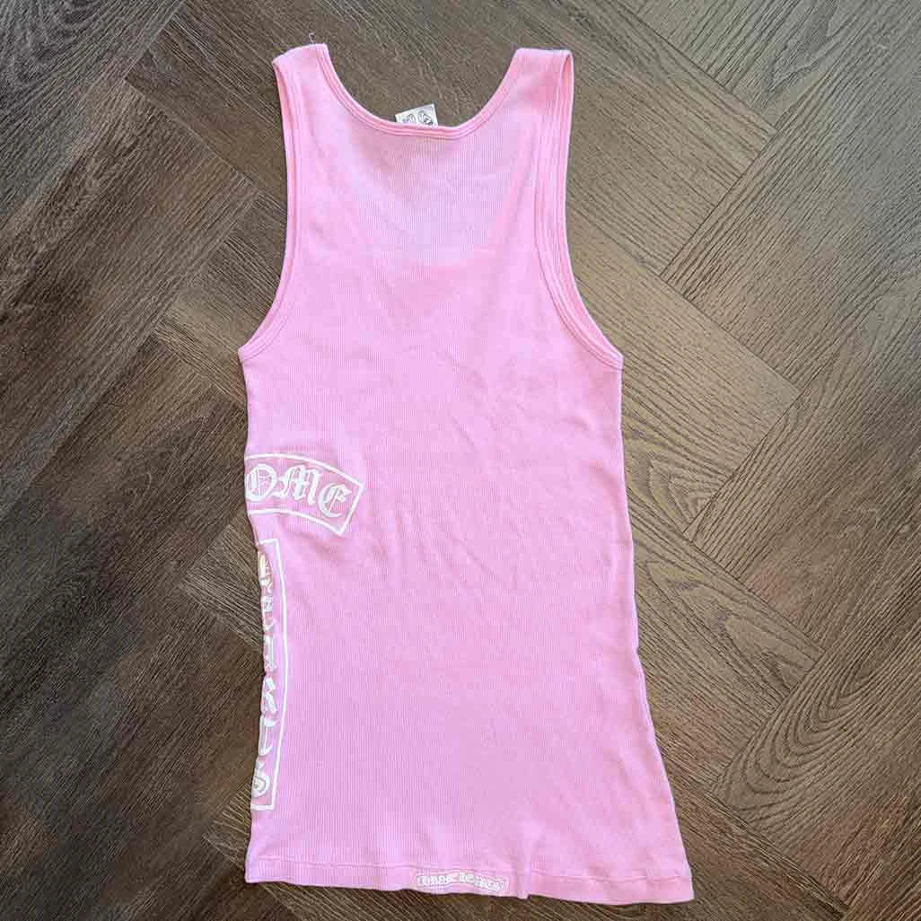 Chrome Hearts T-Bar Pink Cross Tank Top