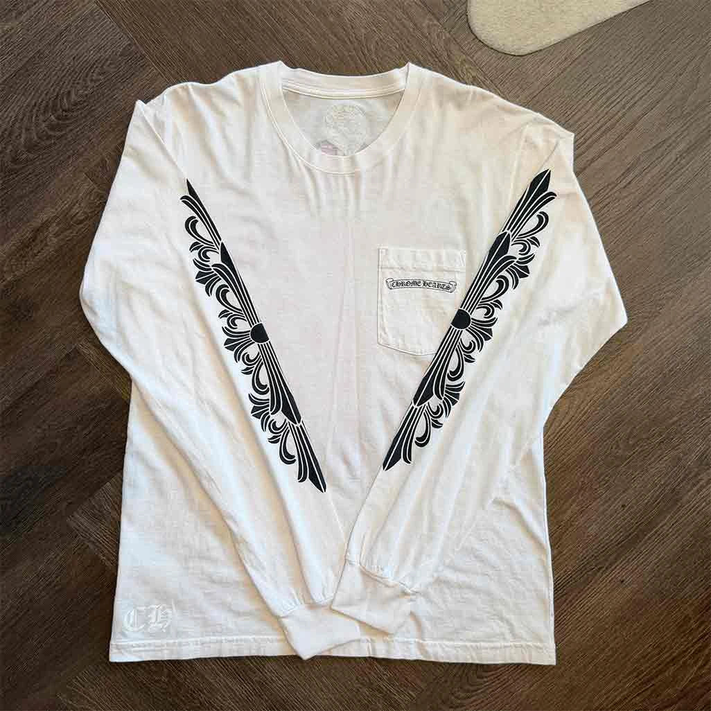 Chrome Hearts Floral Eye Chart Dagger Longsleeve T-shirt