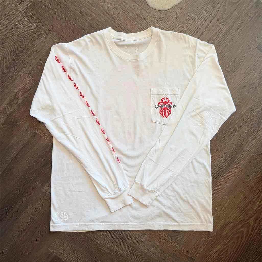 Chrome Hearts Red Dagger Long Sleeve T-Shirt