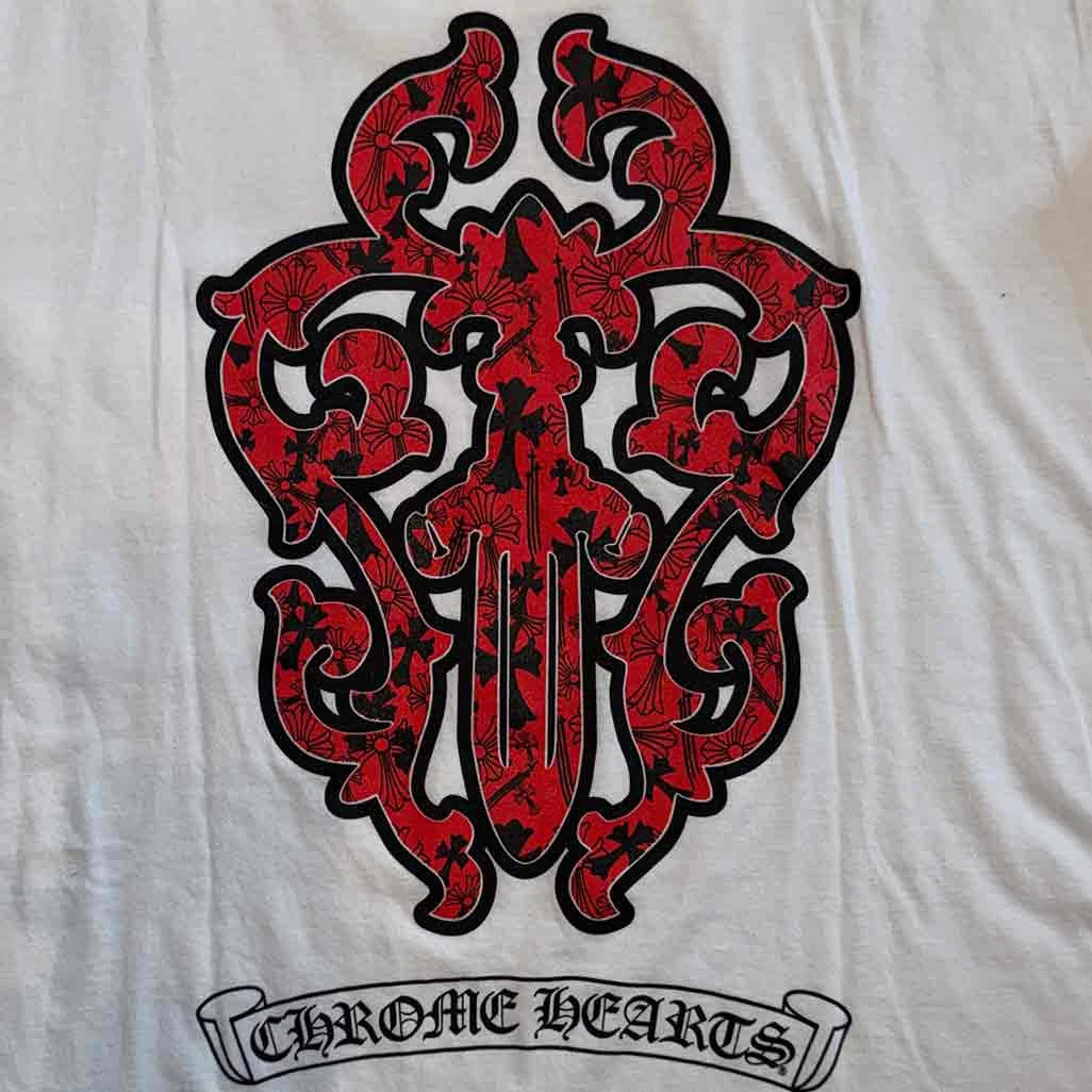Chrome Hearts Red Dagger Long Sleeve T-Shirt