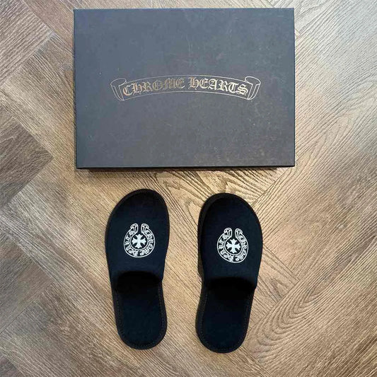 Chrome Hearts Hotel Slipper Black White