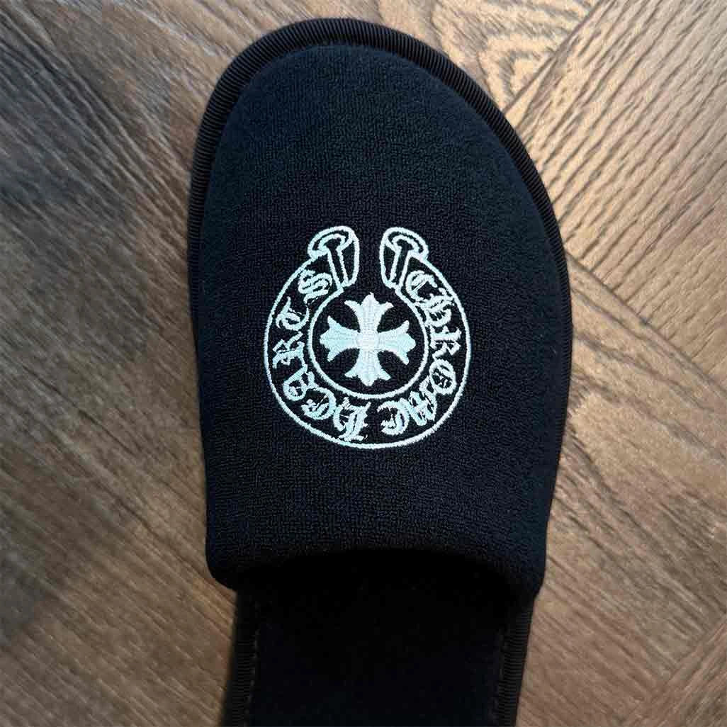 Chrome Hearts Hotel Slipper Black White