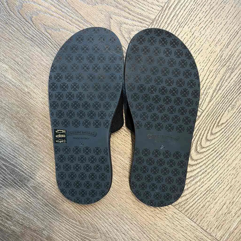 Chrome Hearts Hotel Slipper Black White
