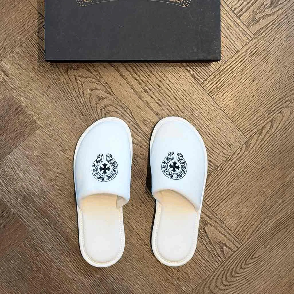 Chrome Hearts Hotel Slipper White Black