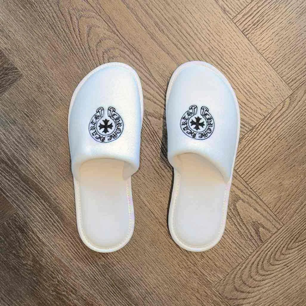 Chrome Hearts Hotel Slipper White Black