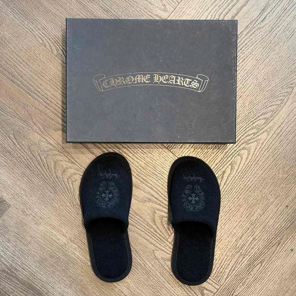 Chrome Hearts Hotel Slipper Black on Black