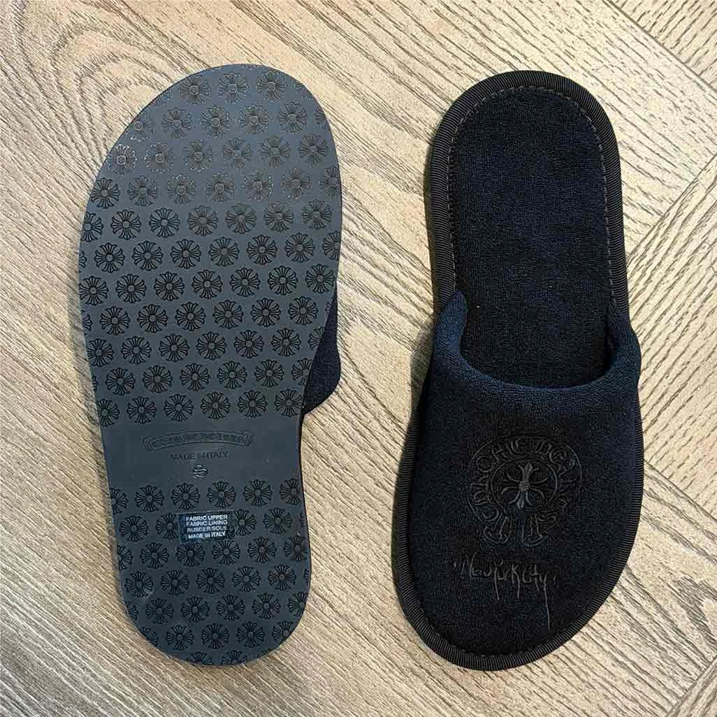 Chrome Hearts Hotel Slipper Black on Black