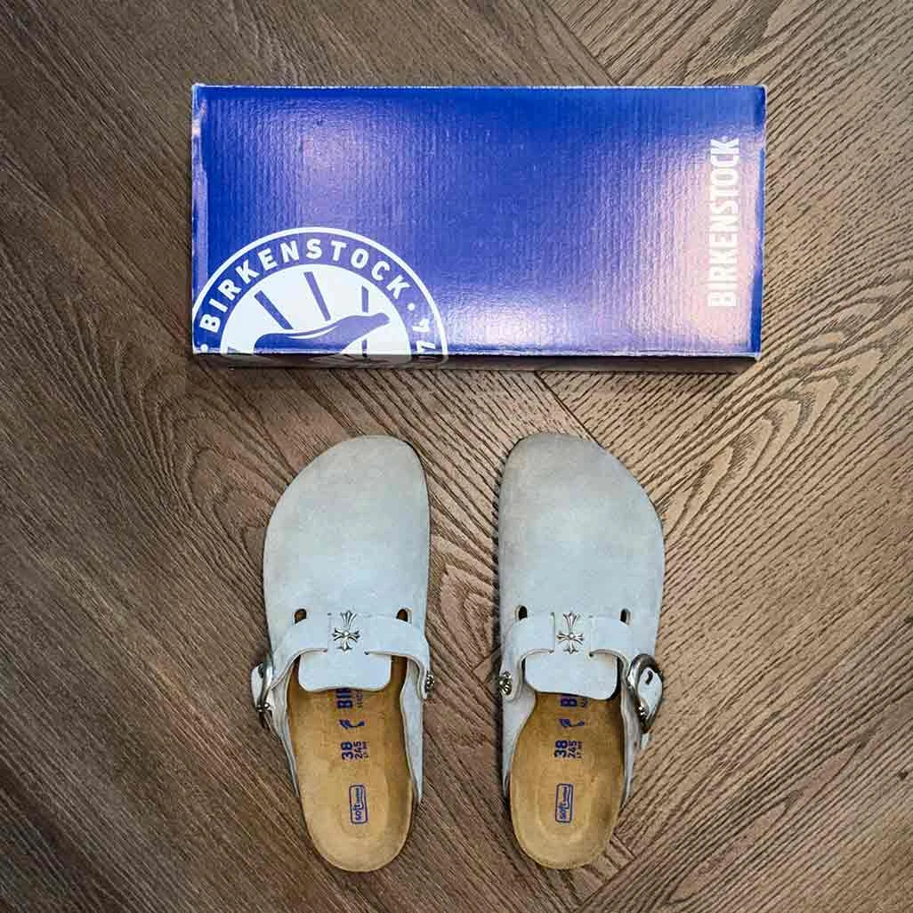 Chrome Hearts Birkenstocks Blue with Dagger