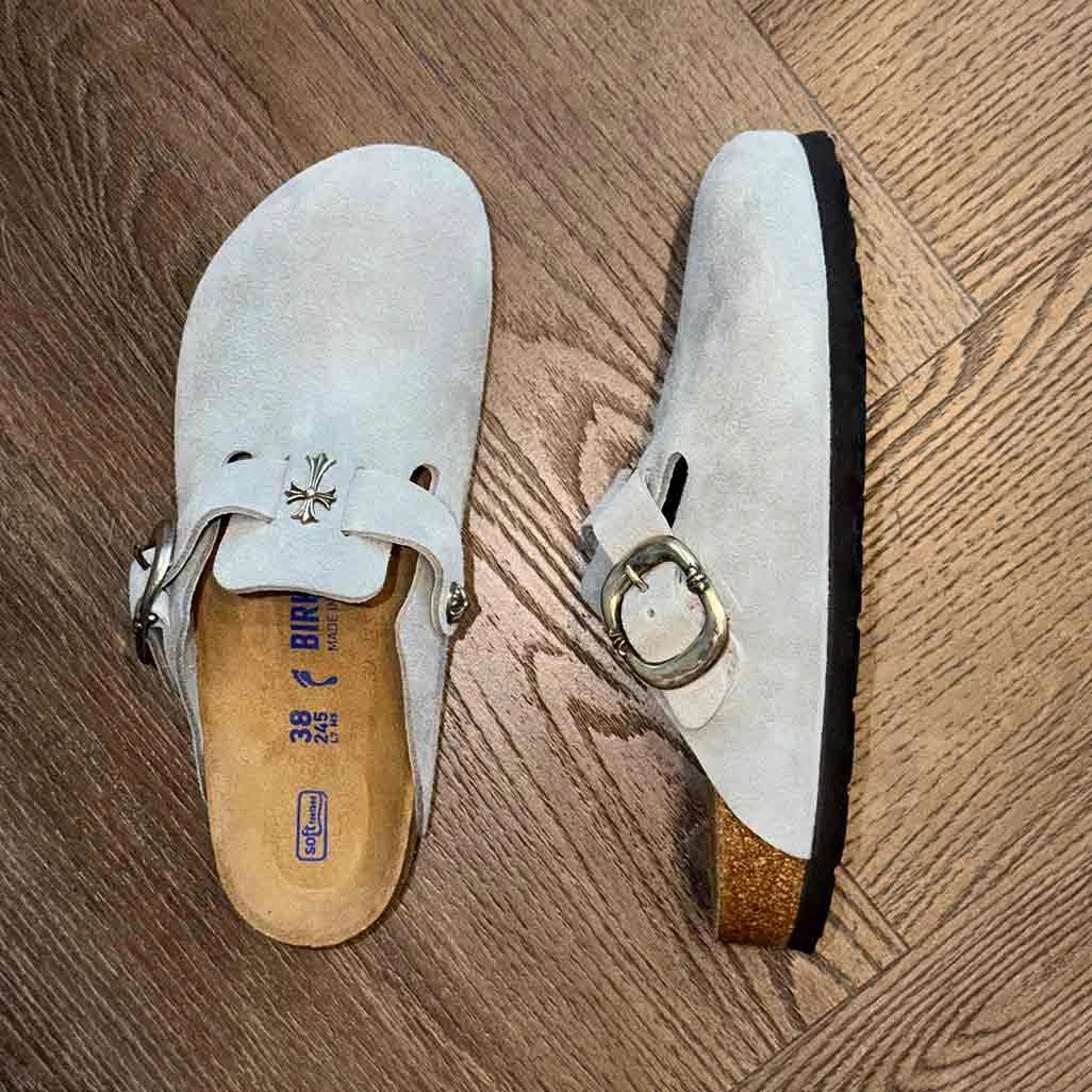 Chrome Hearts Birkenstocks Blue with Dagger