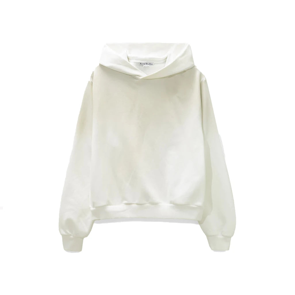 Acne Studios Fleece Logo Hooded Sweater Stockholm 1996 Dusty White