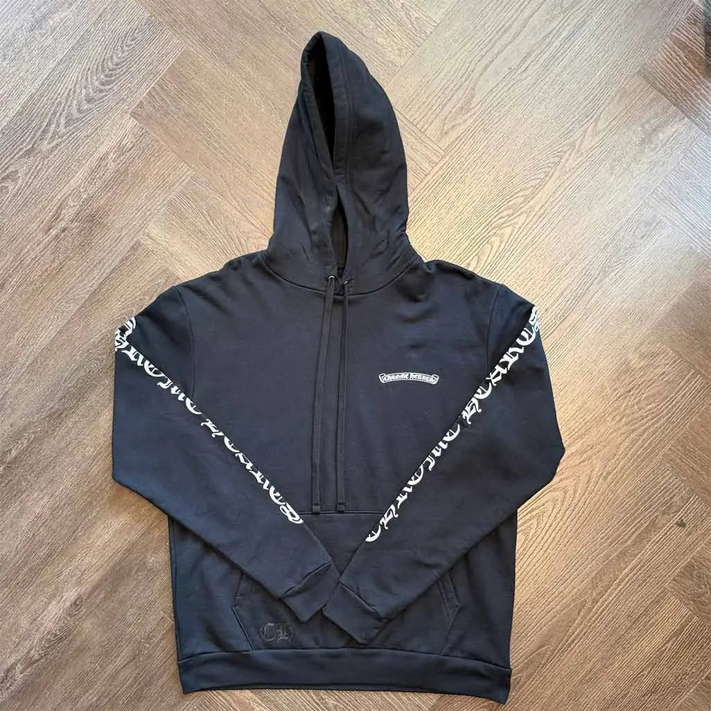 Chrome Hearts Scroll Logo Zip Up Hoodie 'Black'