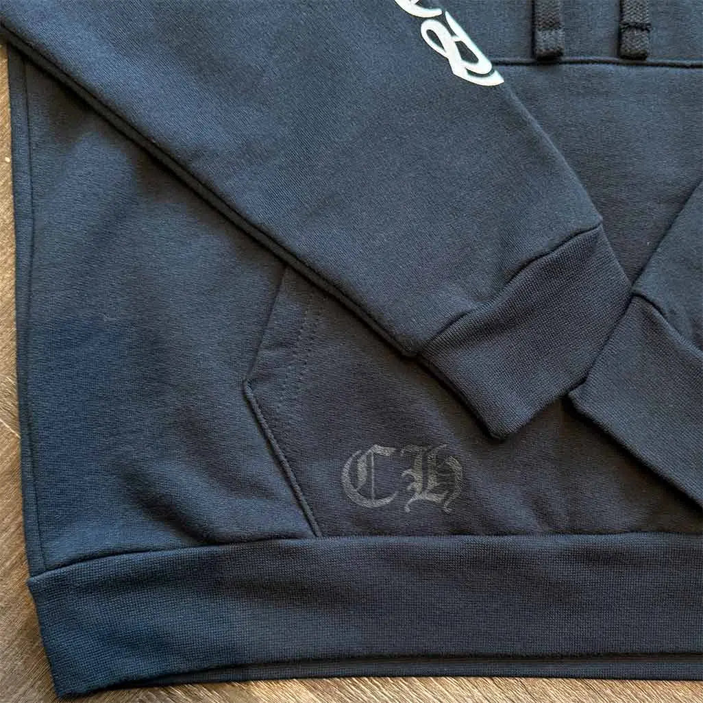 Chrome Hearts Scroll Logo Zip Up Hoodie 'Black'