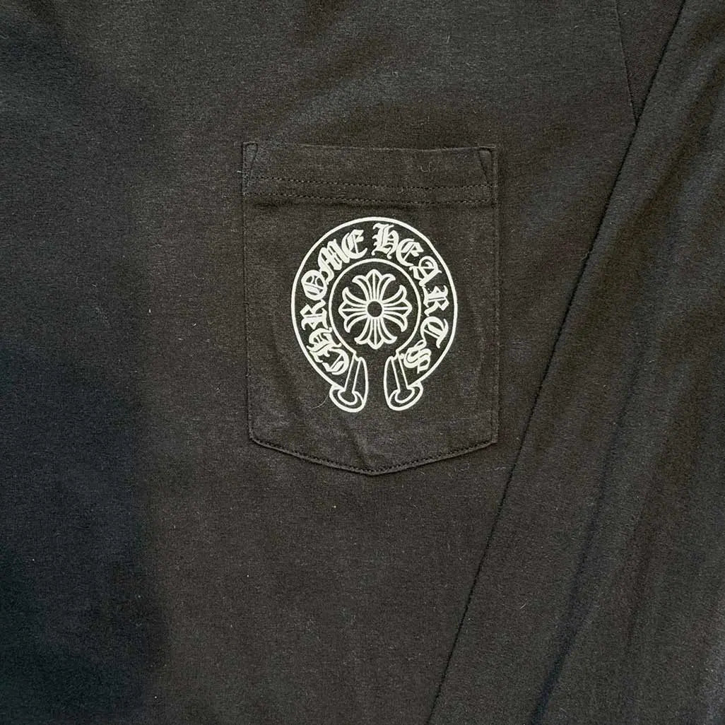 Chrome Hearts Black & Grey Staff Horseshoe Logo Longsleeve T-Shirt