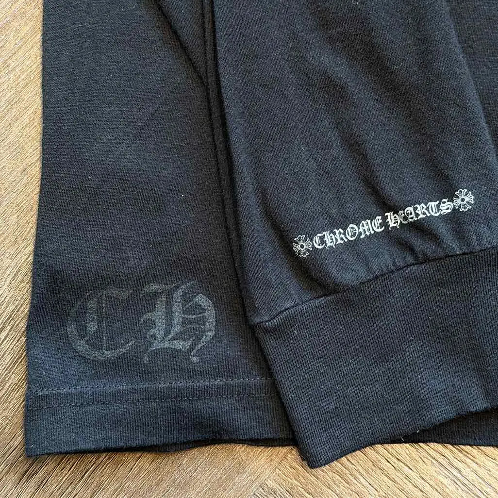 Chrome Hearts Black & Grey Staff Horseshoe Logo Longsleeve T-Shirt
