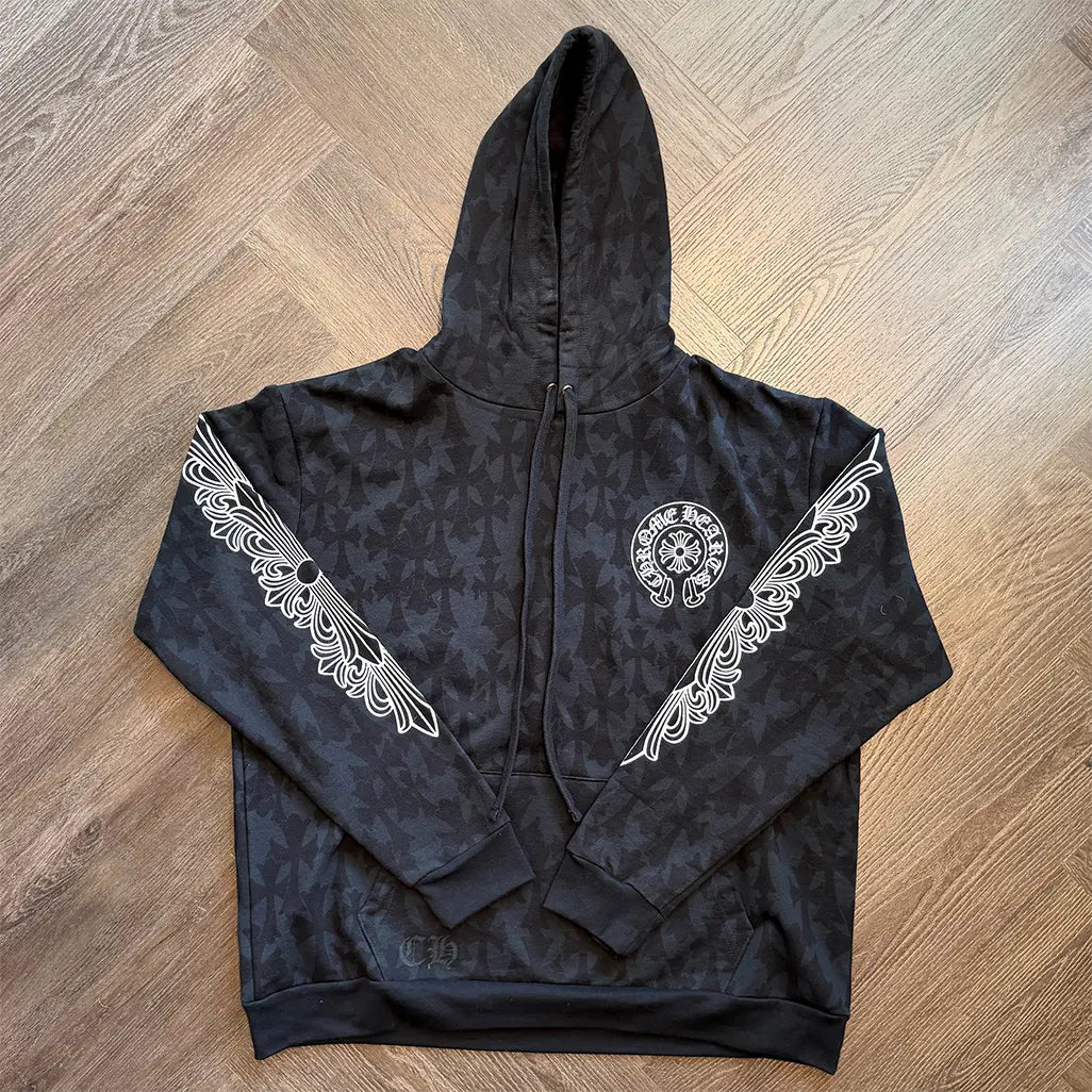 Chrome Hearts Plus Cross All Over Print Hoodie 'Black'