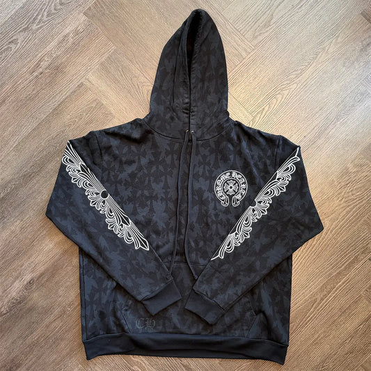 Chrome Hearts Plus Cross All Over Print Hoodie 'Black'