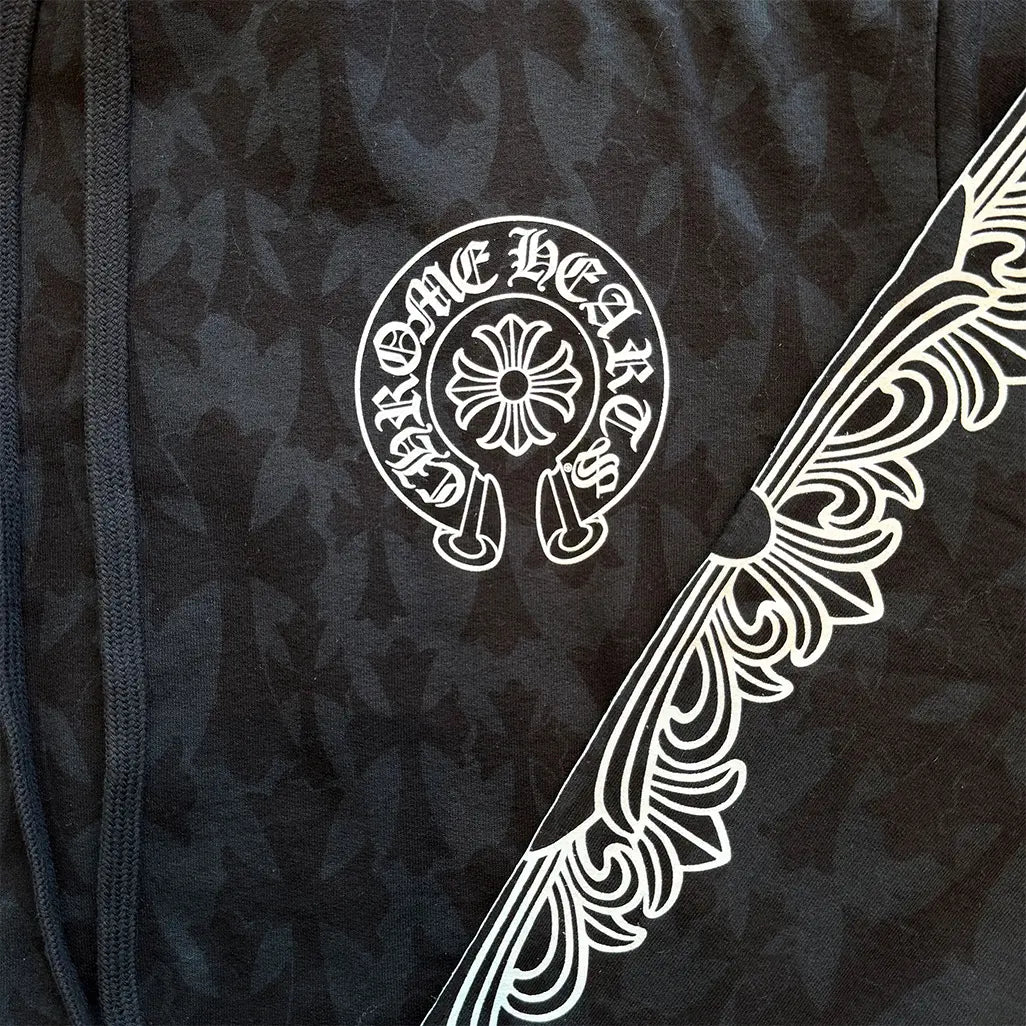 Chrome Hearts Plus Cross All Over Print Hoodie 'Black'