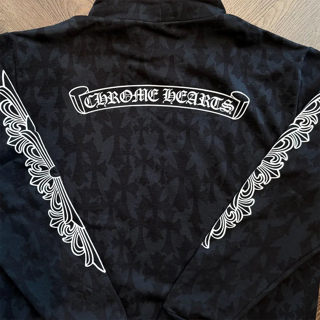 Chrome Hearts Plus Cross All Over Print Hoodie 'Black'