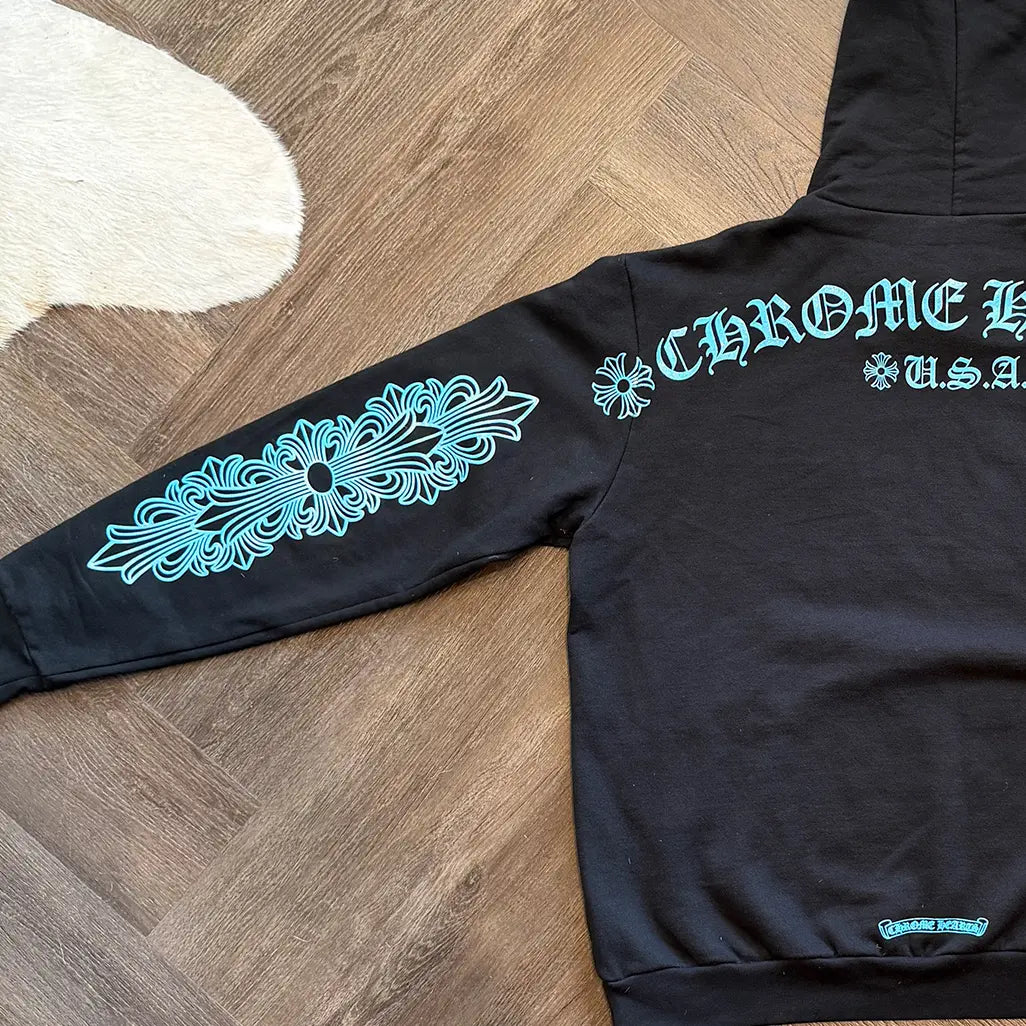 Chrome Hearts Glitter Print Friends and Family Hoodie