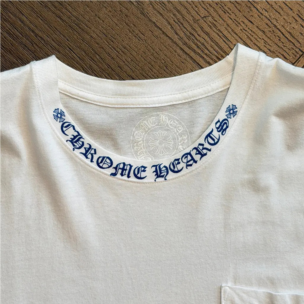 Chrome Hearts Blue Neck Logo T-Shirt