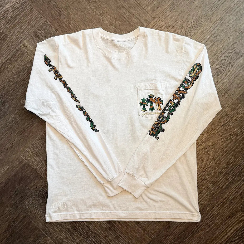 Chrome Hearts Horse Shoe Long-Sleeve T-Shirt 'White/Camo'