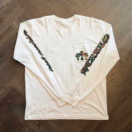 Chrome Hearts Horse Shoe Long-Sleeve T-Shirt 'White/Camo'