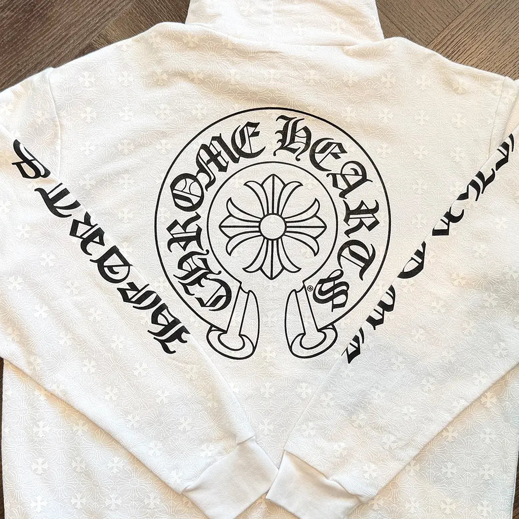 Chrome Hearts Plus Cross Horseshoe Hoodie 'White'