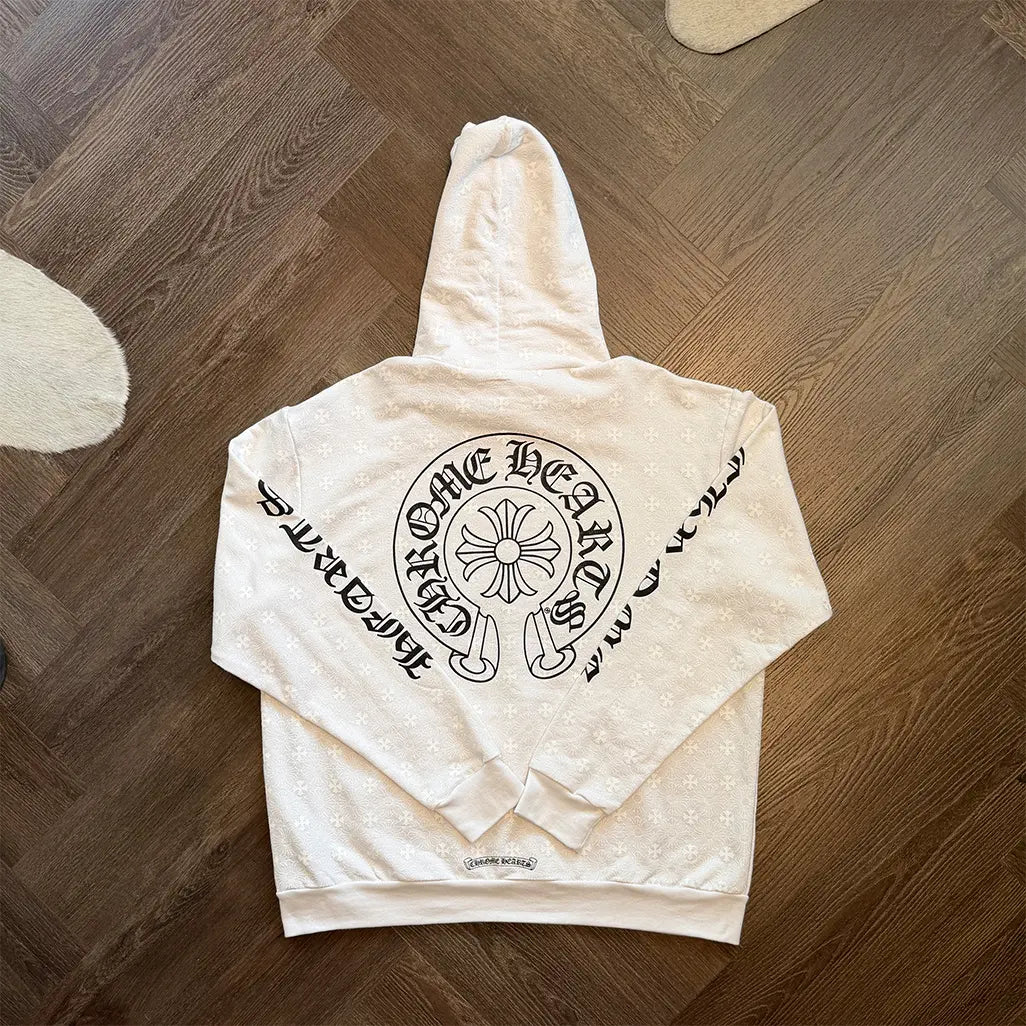 Chrome Hearts Plus Cross Horseshoe Hoodie 'White'