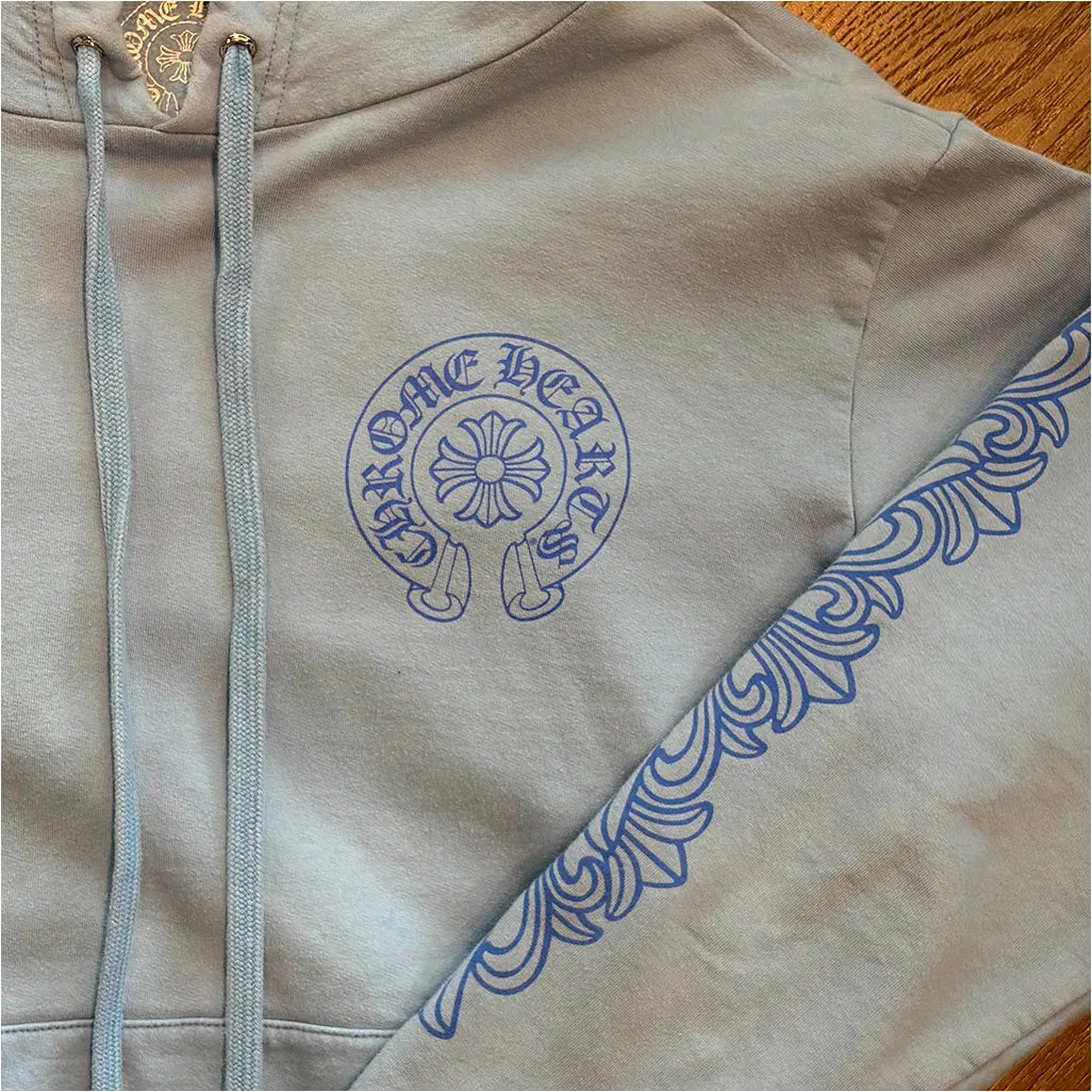 Chrome Hearts Miami Exclusive Horseshoe Hoodie 'Baby Blue'