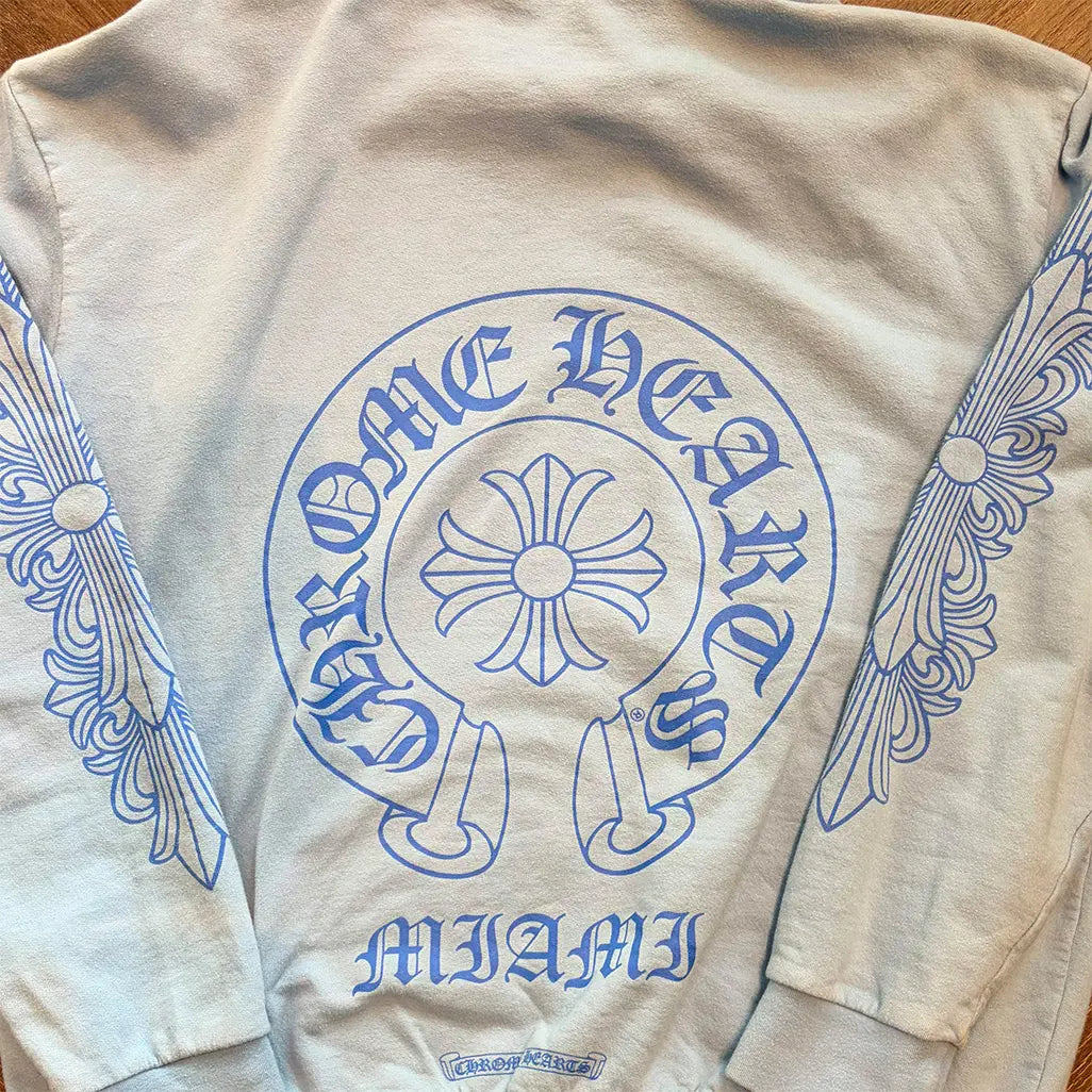 Chrome Hearts Miami Exclusive Horseshoe Hoodie 'Baby Blue'
